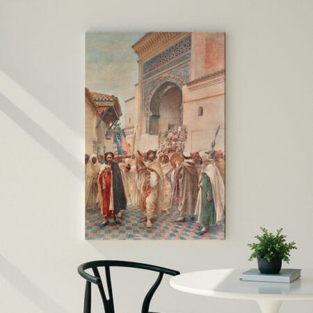 Celebration en dehors de la mosqué de Sidi Boumediene, Tlemcen (1898)