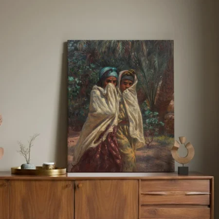 Jeunes filles revenant de la fête, claire de lune