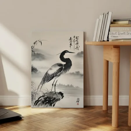 Heron Ink Painting